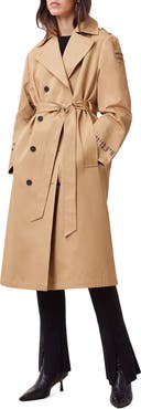 AllSaints Demmi Tie Waist Double Breasted Trench Coat