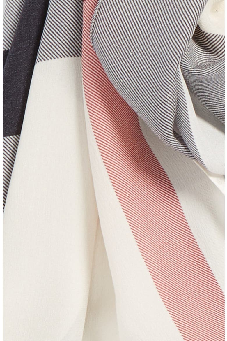 Check Print Silk Scarf, Alternate, color, TRENCH CHECK