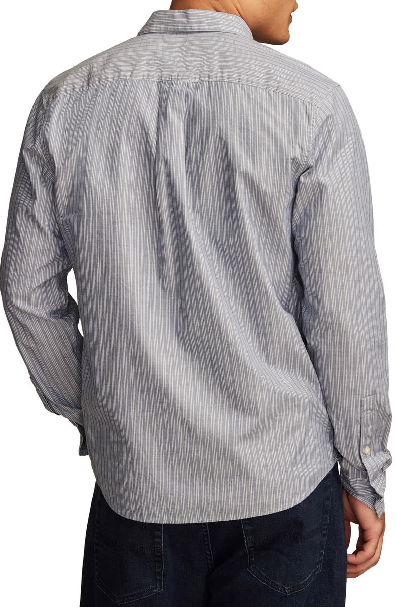 Lucky Brand San Gabriel Stripe Cotton Poplin Button-Up Shirt, Alternate, color, 