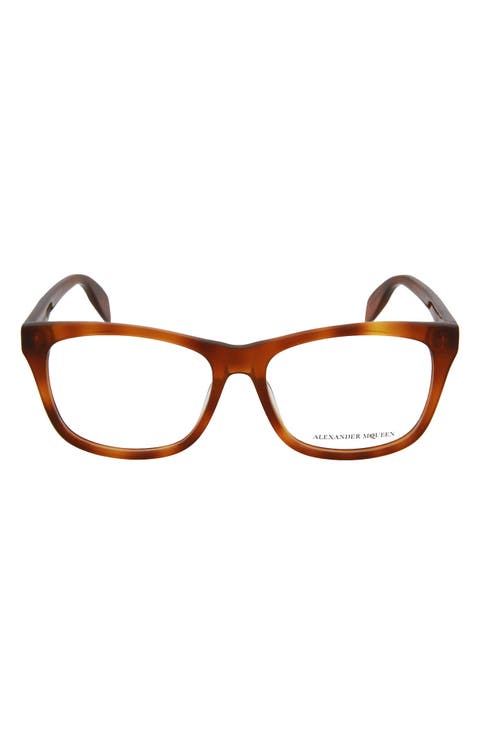Alexander McQueen 55mm Rectangle Optical Frames