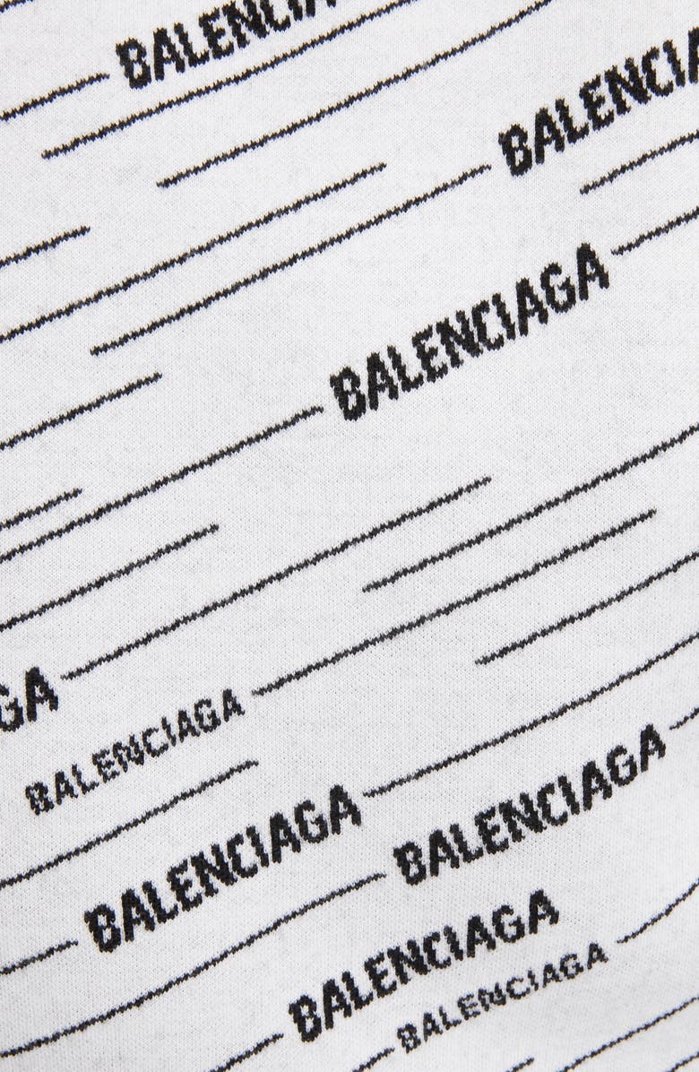 Balenciaga Jacquard Stripe Logo Sweater, Alternate, color, 