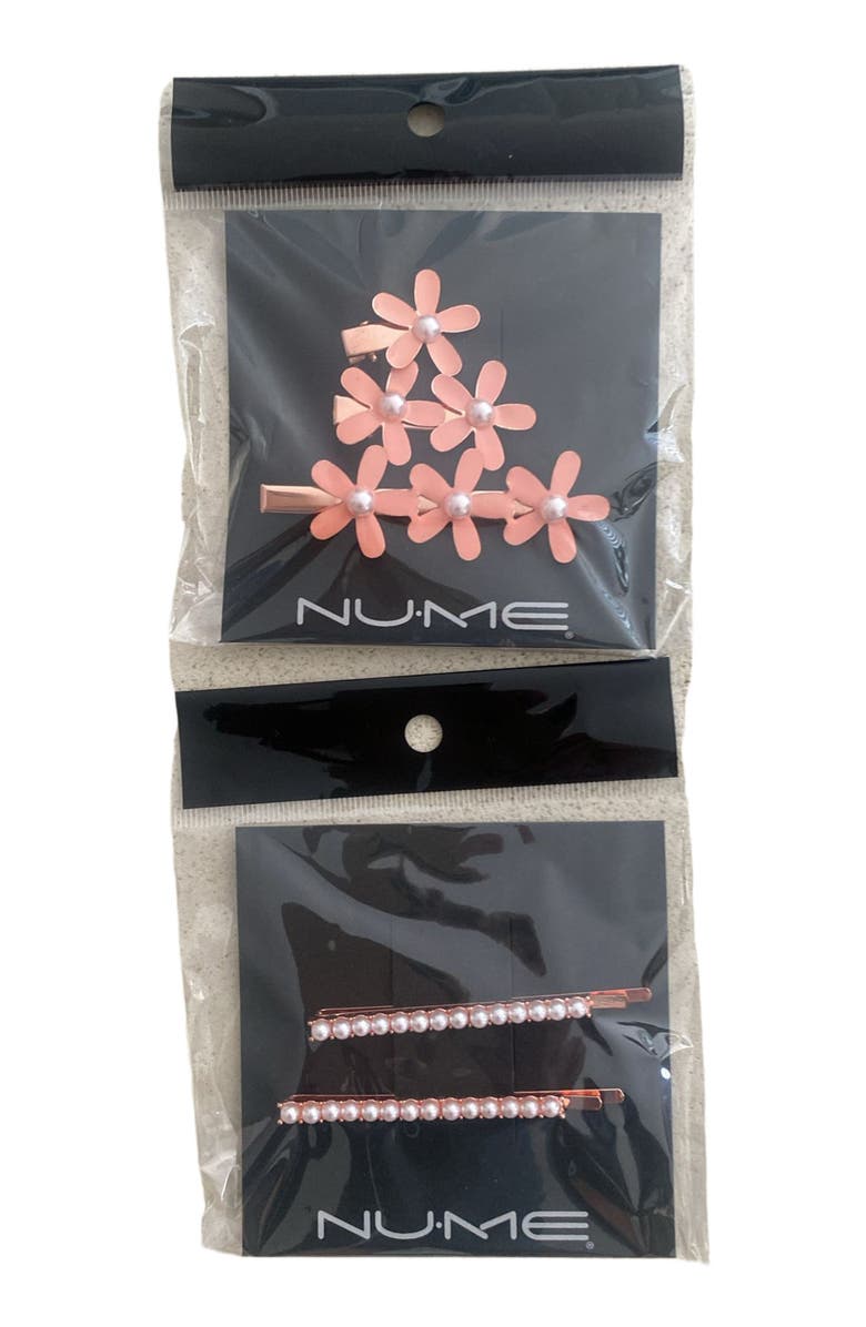 NUME Blush and Pearl Hair Clip Set, Alternate, color, Rose Gold