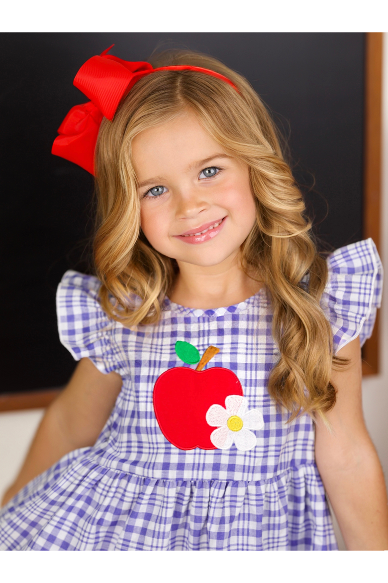 Apple of My Class Gingham Dress, Alternate, color, Blue
