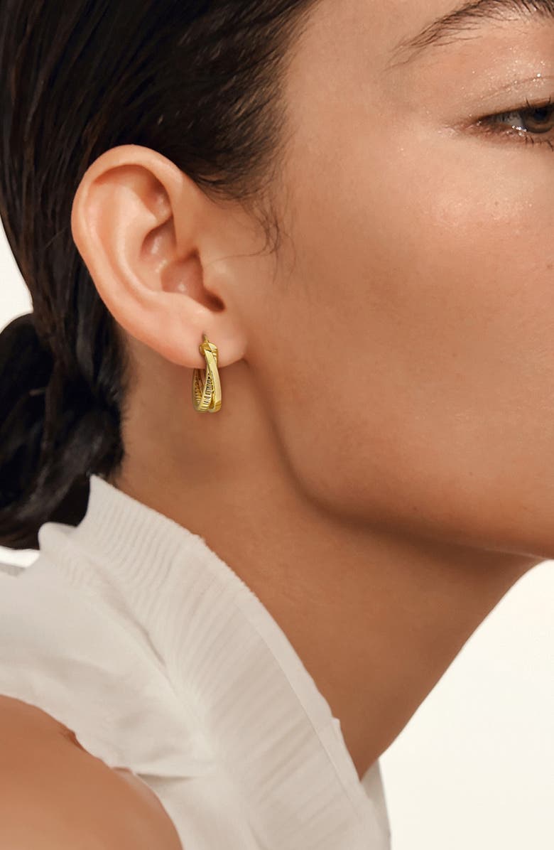 DELMAR Interlocking Hoop Earrings, Alternate, color, Gold