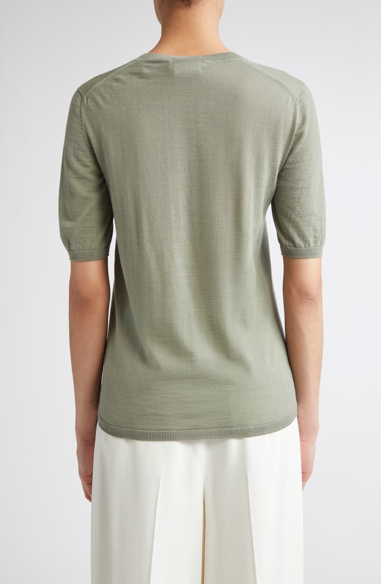 Max Mara Gerico Short Sleeve Virgin Wool Sweater, Alternate, color, Sage Green