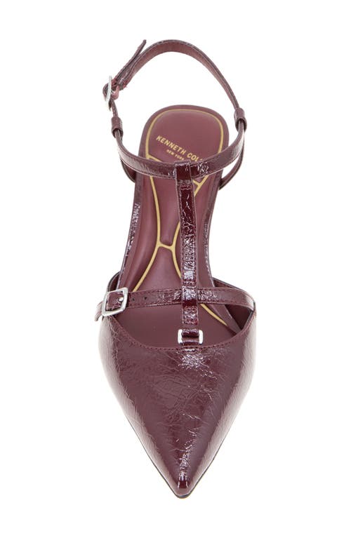Kenneth Cole Urka Crinkle Patent Slingback Heel In Burgundy