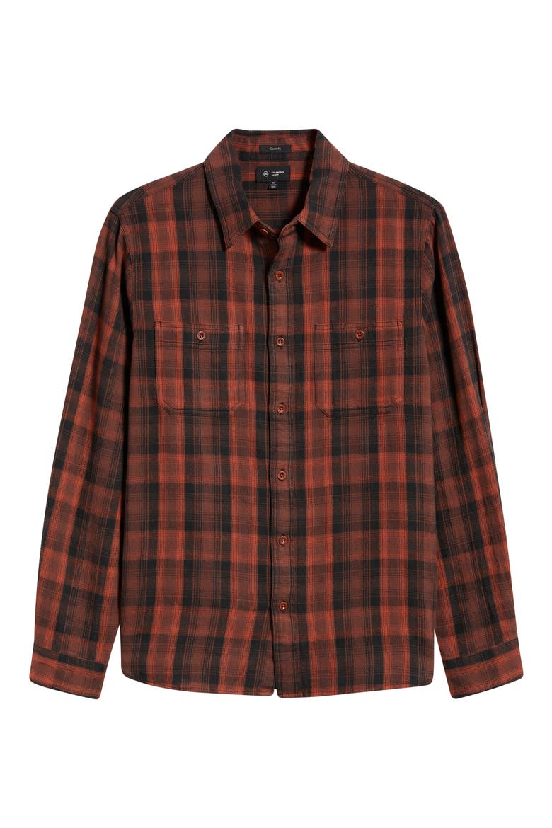 Mason Plaid Flannel Button-Up Shirt, Alternate, color, BURGUNDY MULTI