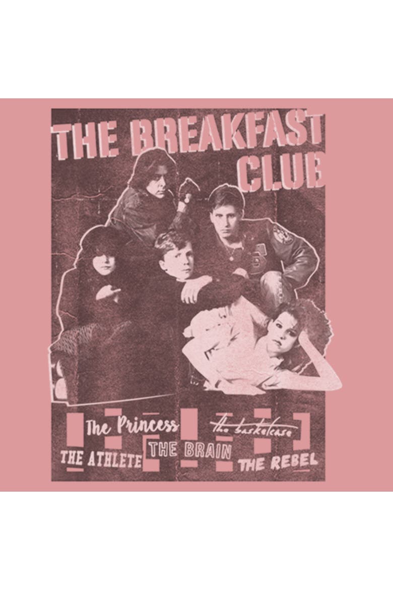 Women's The Breakfast Club Distressed Poster  Graphic T-Shirt, Alternate, color, Mauve