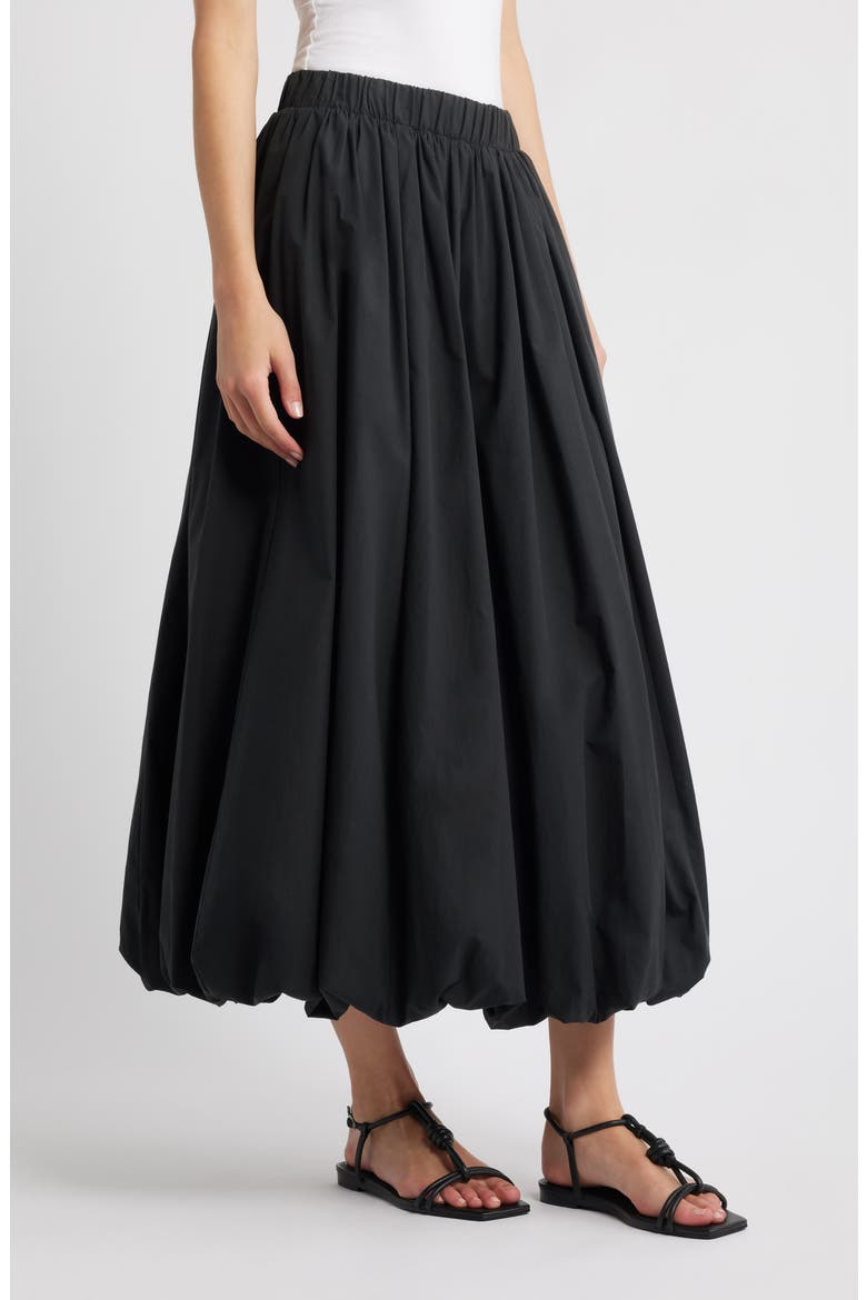 Cala Cotton Blend Bubble Midi Skirt, Alternate, color, BLACK