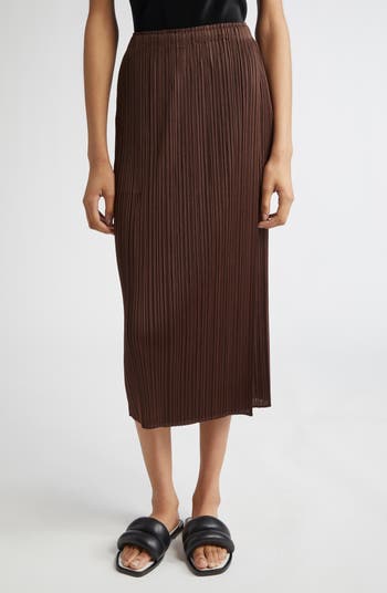 PLEATS PLEASE MONTHLY 3月スカートDARK BROWN PLEATS PLEASE ISSEY MIYAKE - PLEATS PLEASE MONTHLY 3月スカートDARK