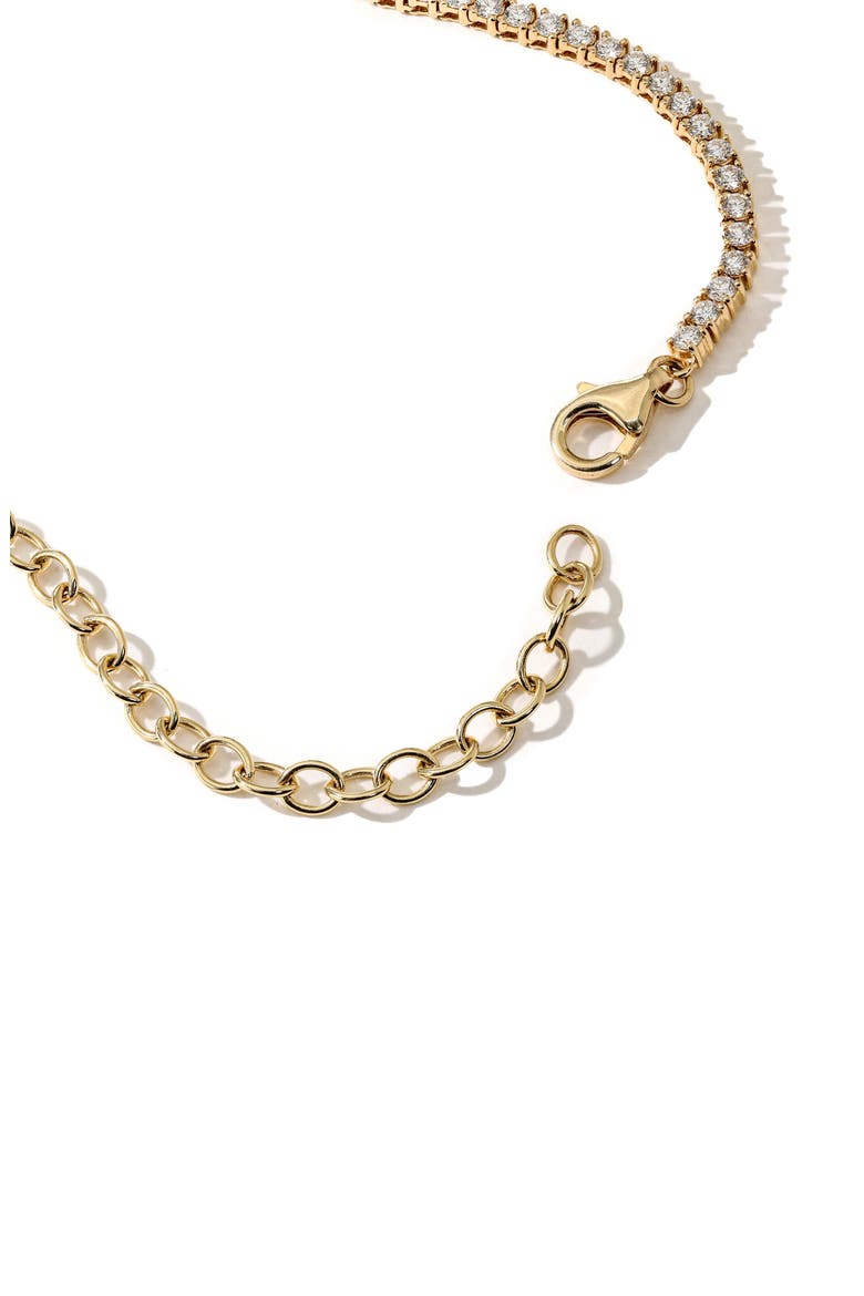 Half & Half Emerald and Diamond Tennis Necklace, Alternate, color, EMERALD
