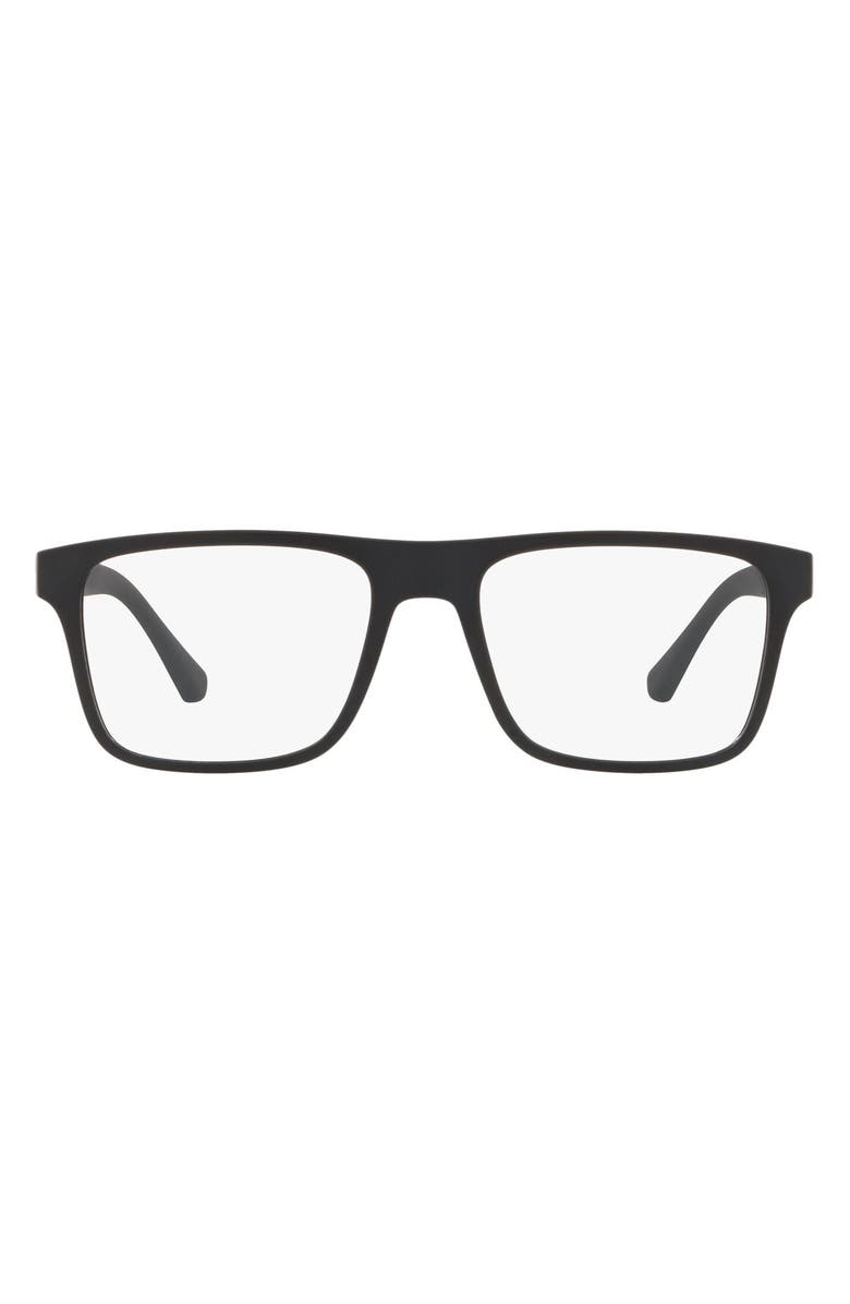 Emporio Armani 54mm Square Optical Glasses, Main, color, Clear