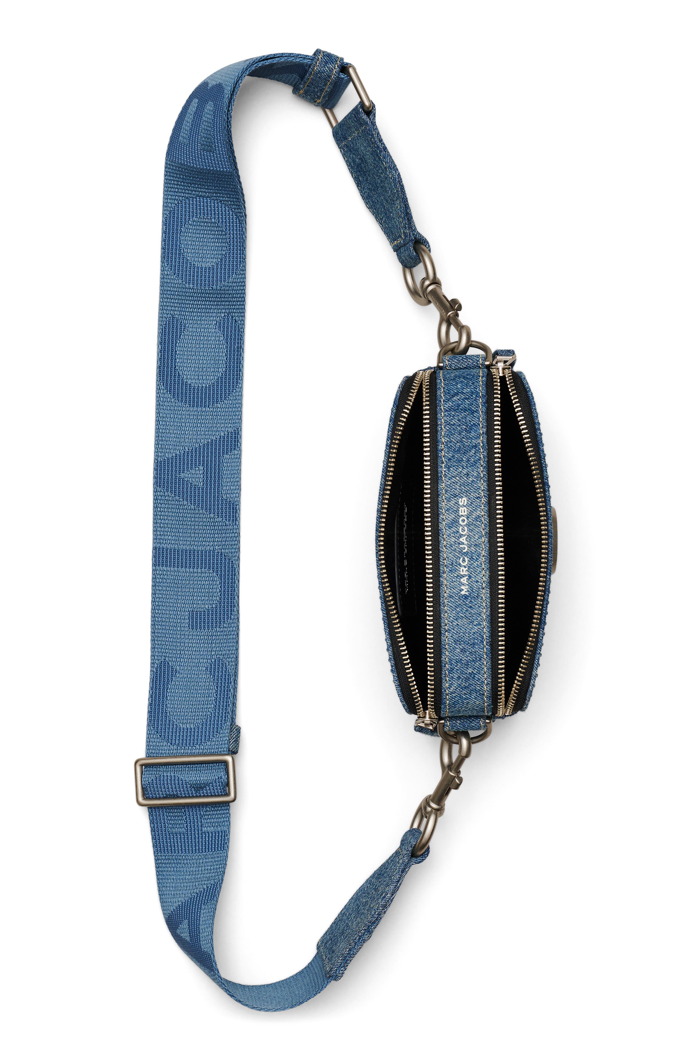 Marc Jacobs The Crystal Denim Snapshot Crossbody Bag, Alternate, color, 