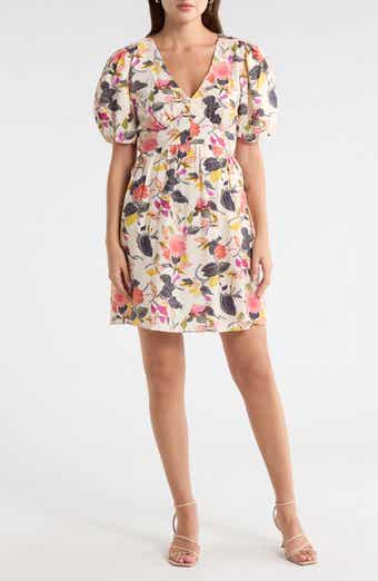Puff Sleeve Fit & Flare Minidress