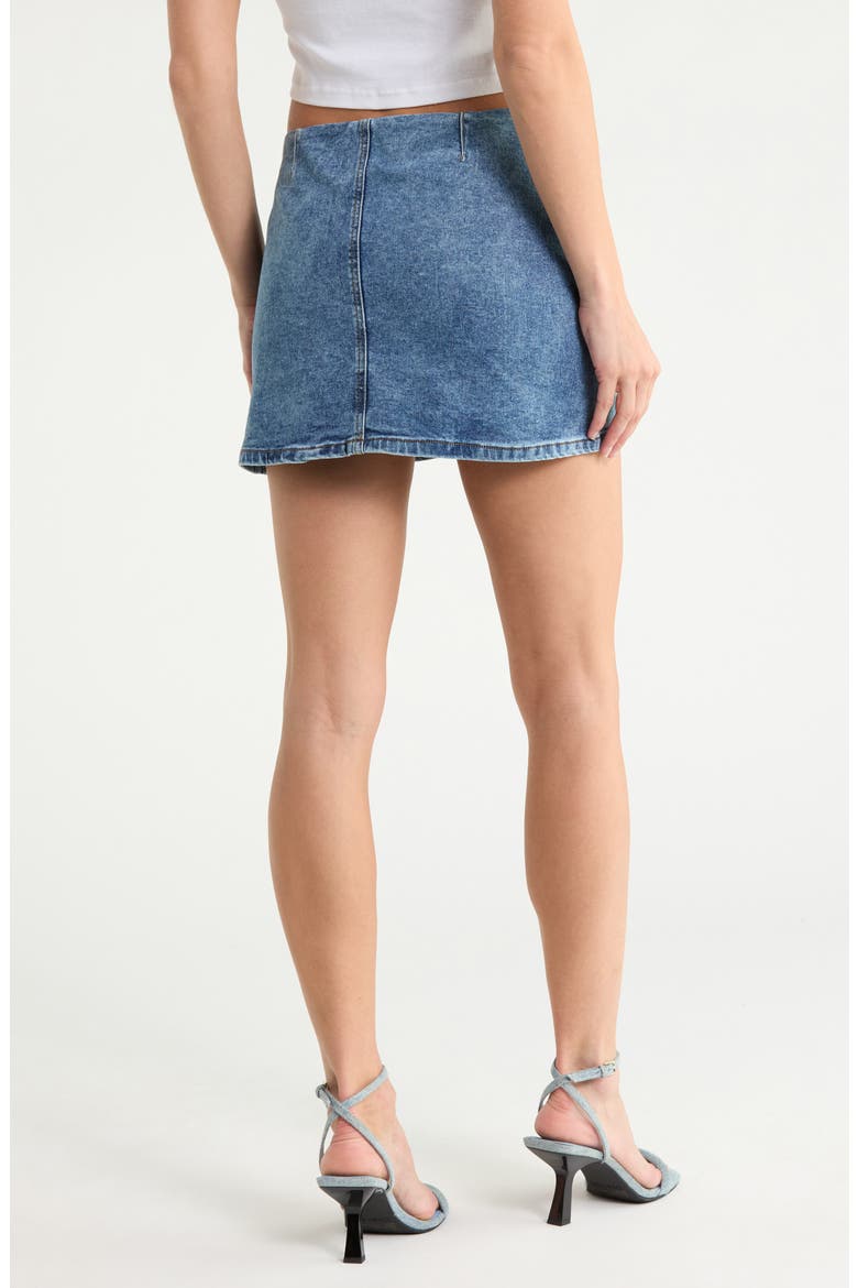 Micro Mini Denim Skort, Alternate, color, MEDIUM INDIGO