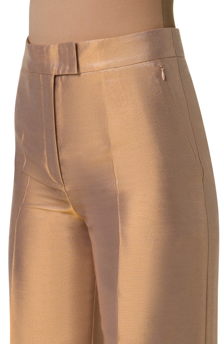 Akris Fior Metallic Silk Blend Pants, Alternate, color, 