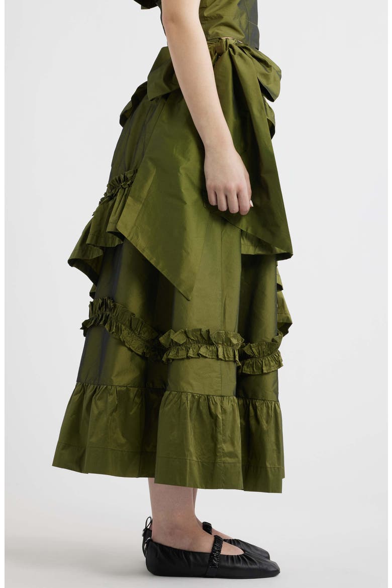 Constance Ruffle Detail Skirt, Alternate, color, OLIVE