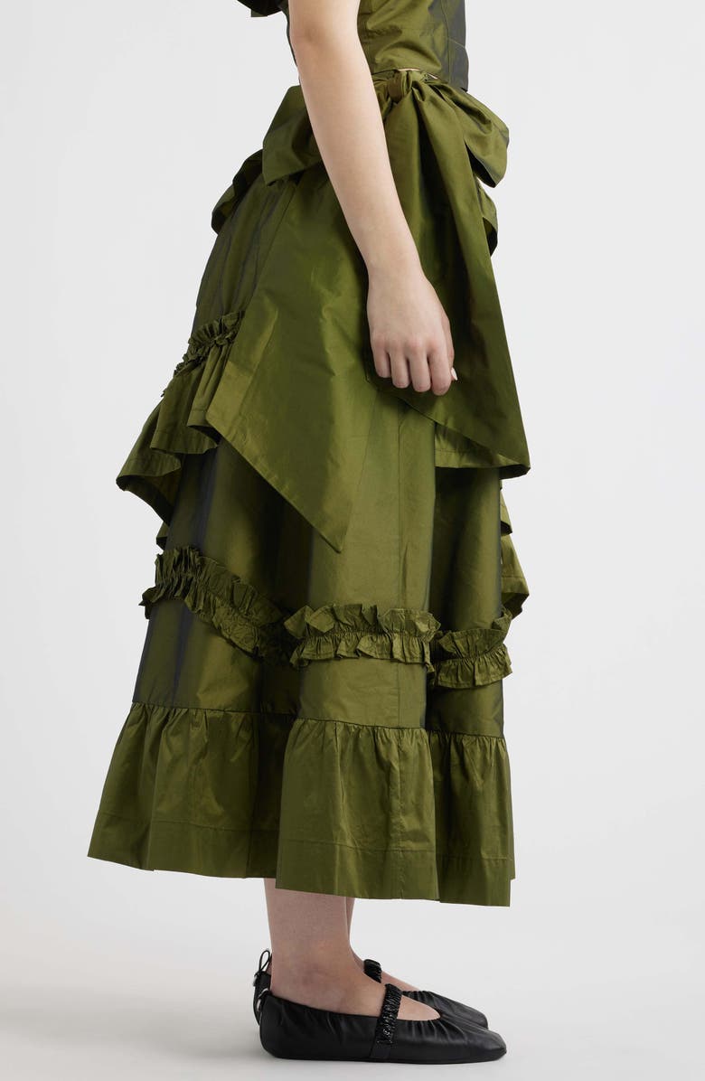 Damson Madder Constance Ruffle Detail Skirt, Alternate, color, Olive