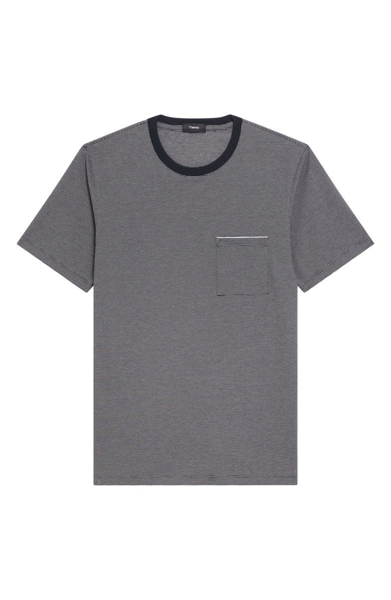 Theory Bird's Eye Ringer T-Shirt, Alternate, color, Carbon Multi