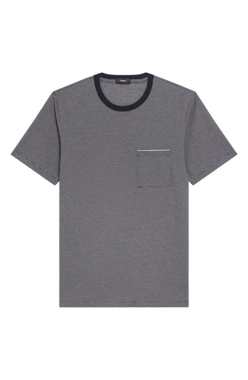 Theory Pique Crew Tee In Gray