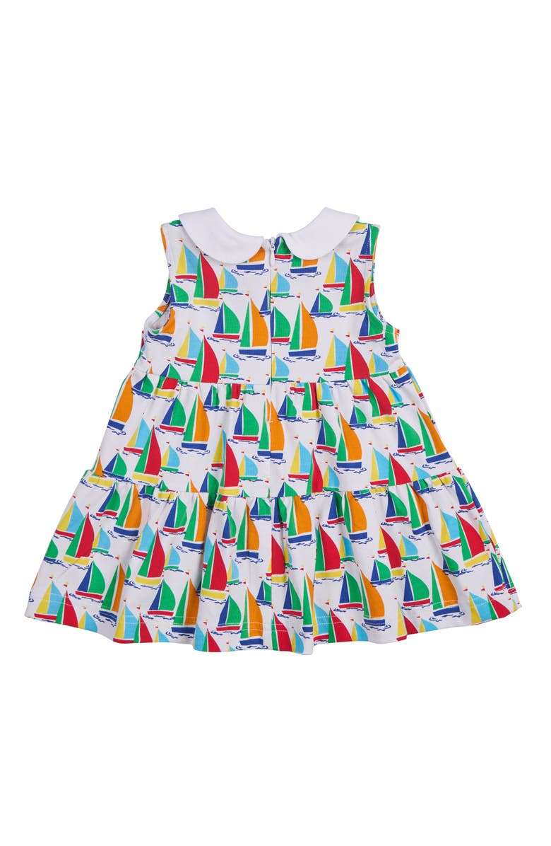 Florence Eiseman Sailboat Print Tiered Dress, Alternate, color, White / Multicolor