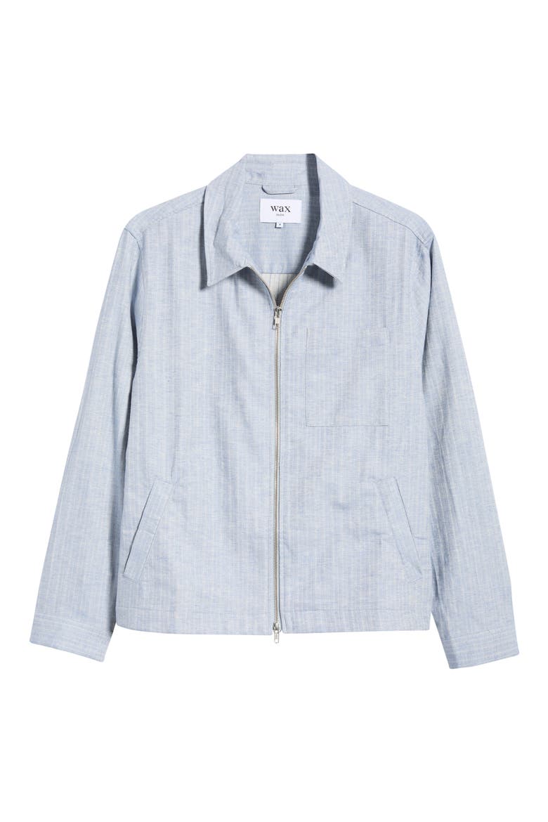 Eldon Cotton & Linen Herringbone Jacket, Main, color, LIGHT BLUE