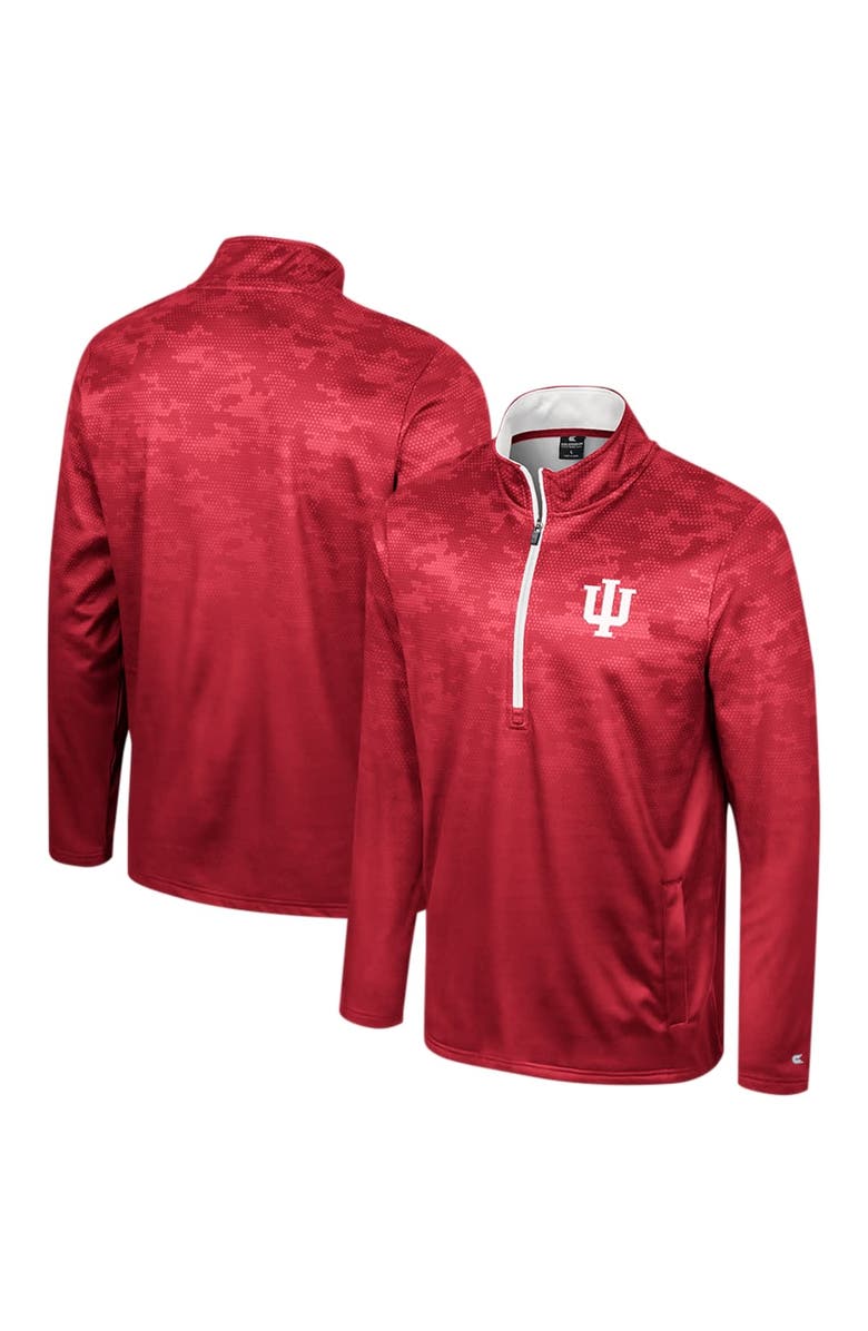 COLOSSEUM Men's Colosseum Crimson Indiana Hoosiers The Machine Half-Zip Jacket, Alternate, color,