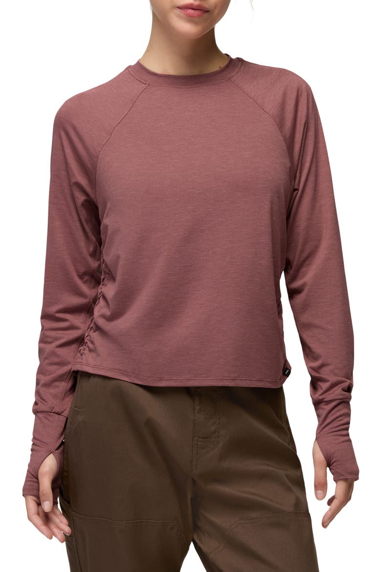 Gathered Long Sleeve T-Shirt, Main, color, NEWBERRY