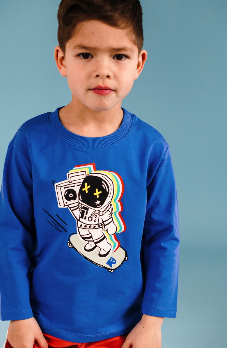 Rock Your Kid Kids
 Christmas T-Rex Long Sleeve Graphic T-Shirt, Alternate, color, Deep Space