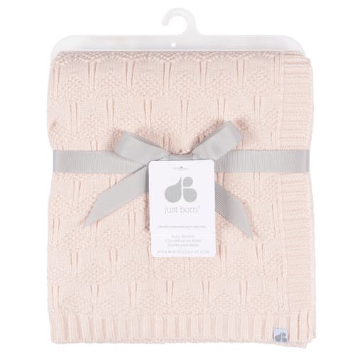 Just Born Sweater Knit Blanket Pink In Pink