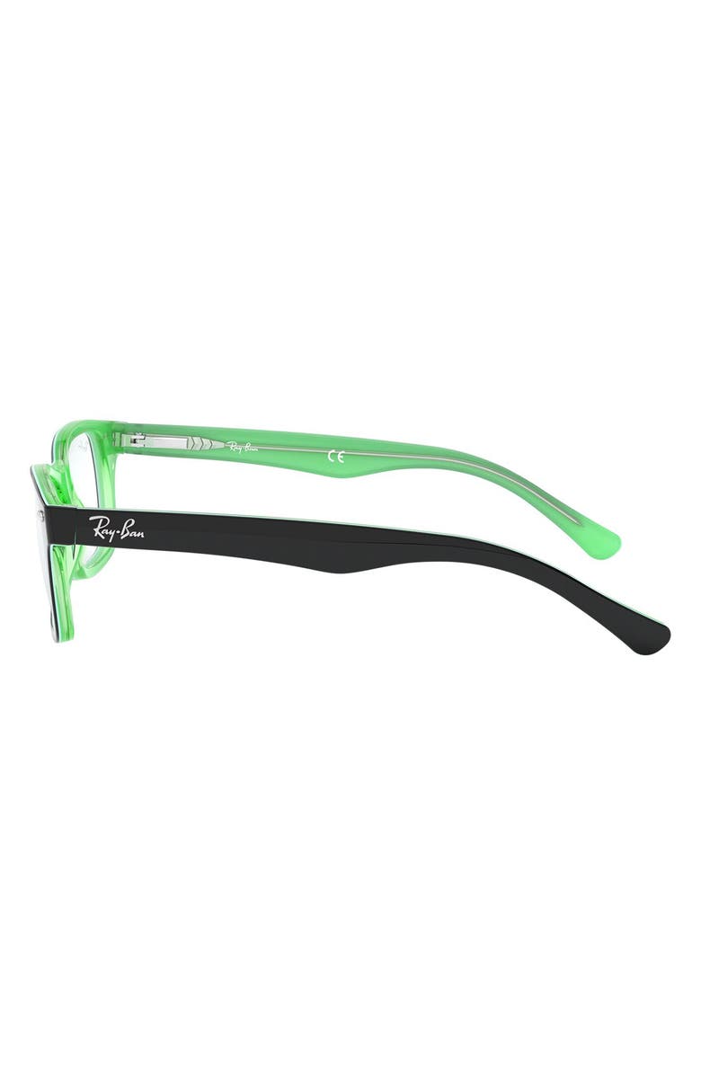 Ray-Ban Kids' 48mm Rectangular Optical Glasses, Alternate, color, Transparent Green