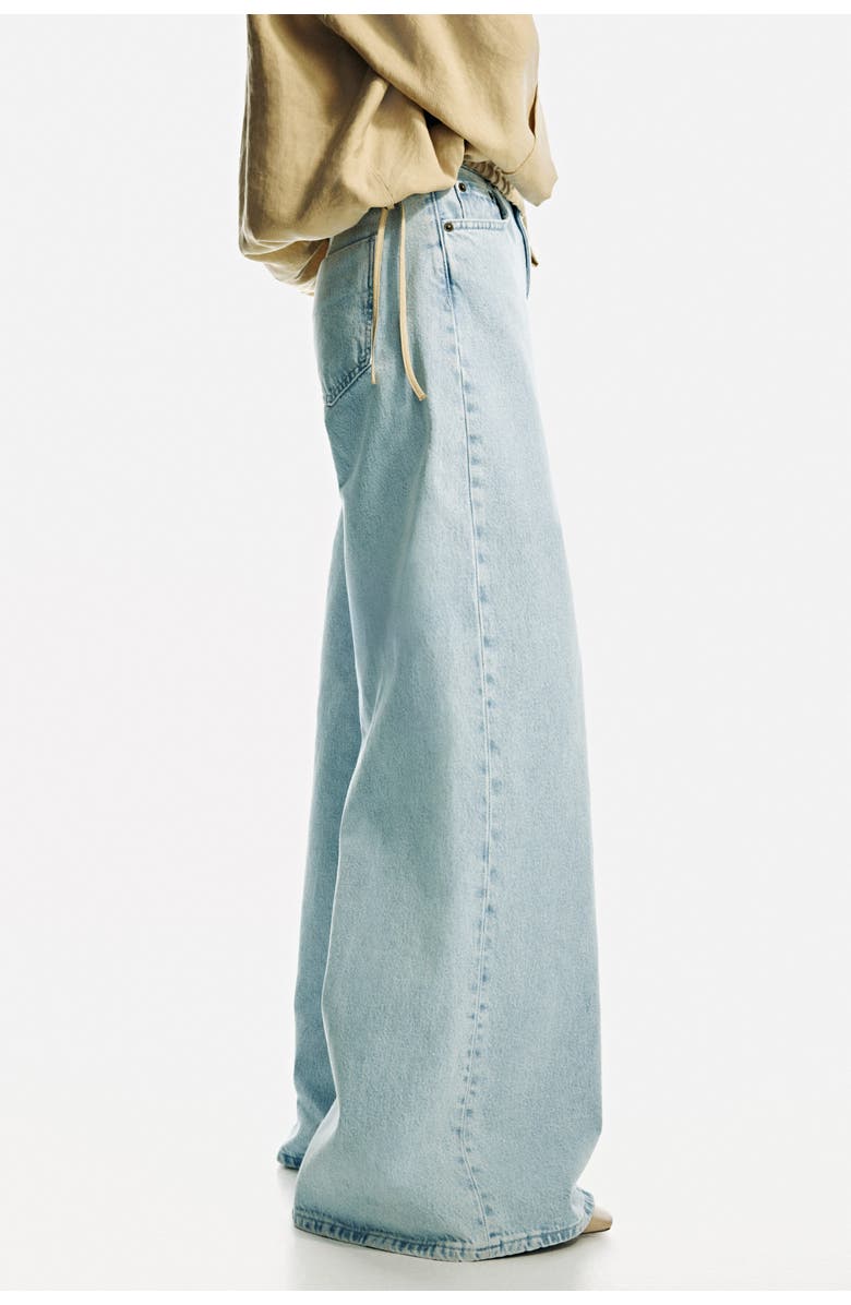 H&M Super Wide High Waist Jeans, Alternate, color, Light Denim Blue