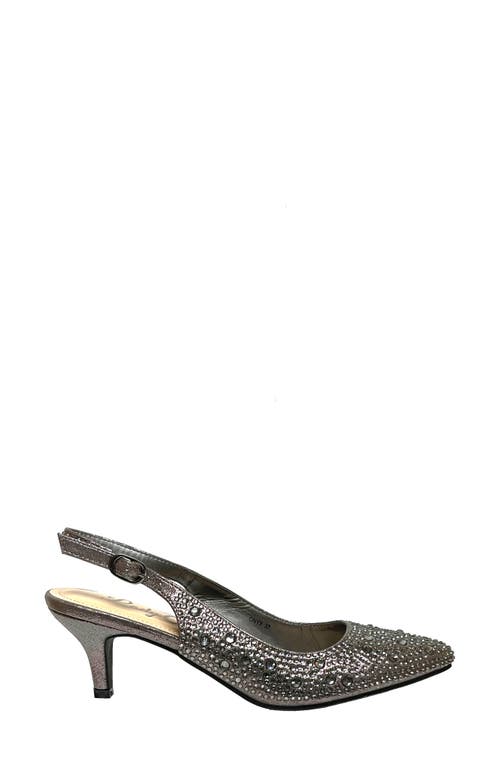 Lady Couture Onyx Rhinestone Slingback Pump In Gray