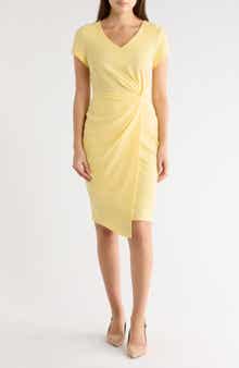 Twist Detail Asymmetric Hem Dress