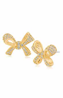 CZ by Kenneth Jay Lane Pavé Cubic Zirconia Bow Stud Earrings
