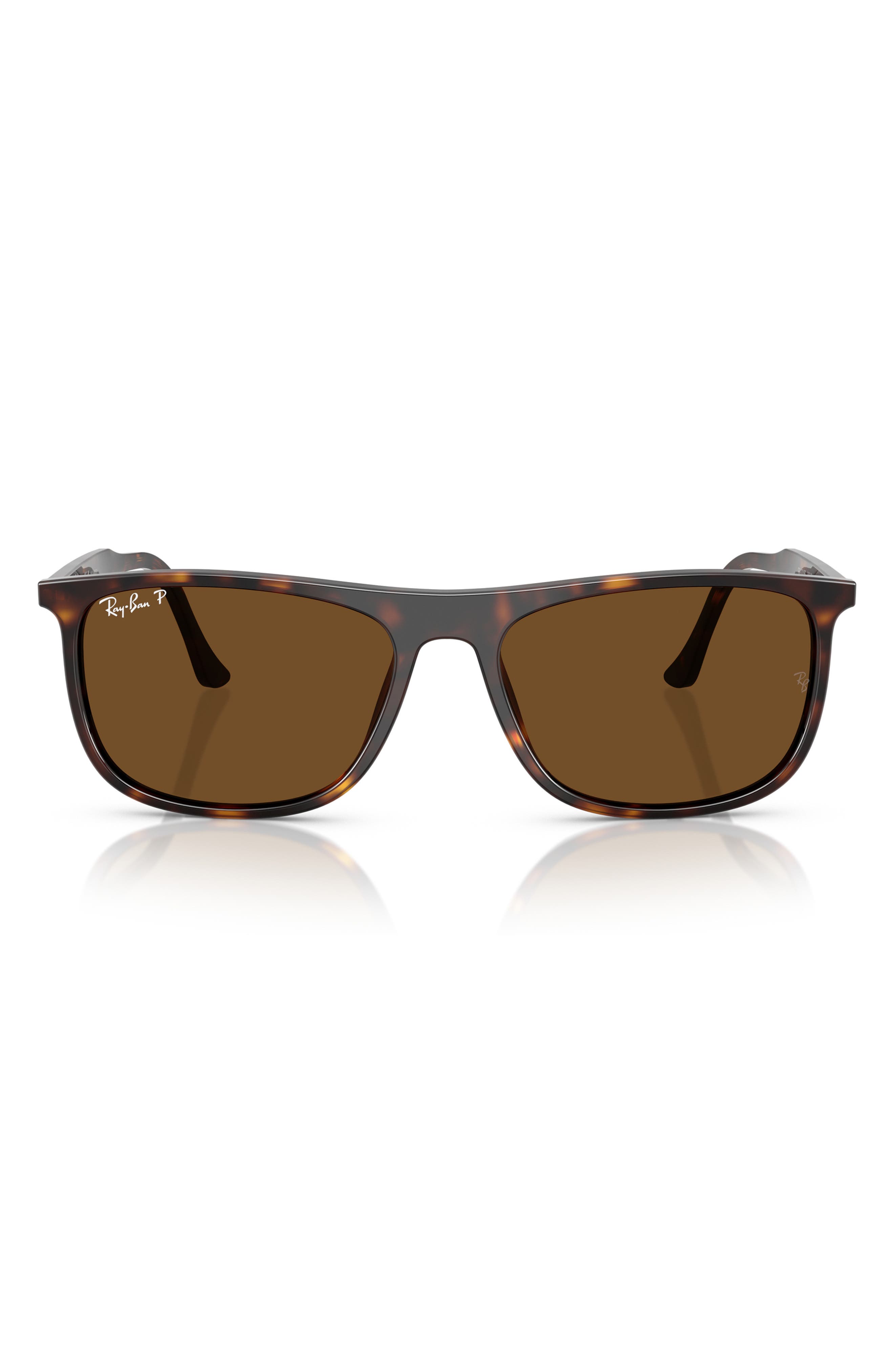 58mm Polarized Rectangular Sunglasses