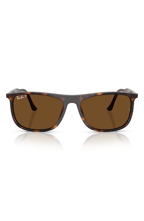 58mm Polarized Rectangular Sunglasses
