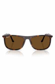 58mm Polarized Rectangular Sunglasses
