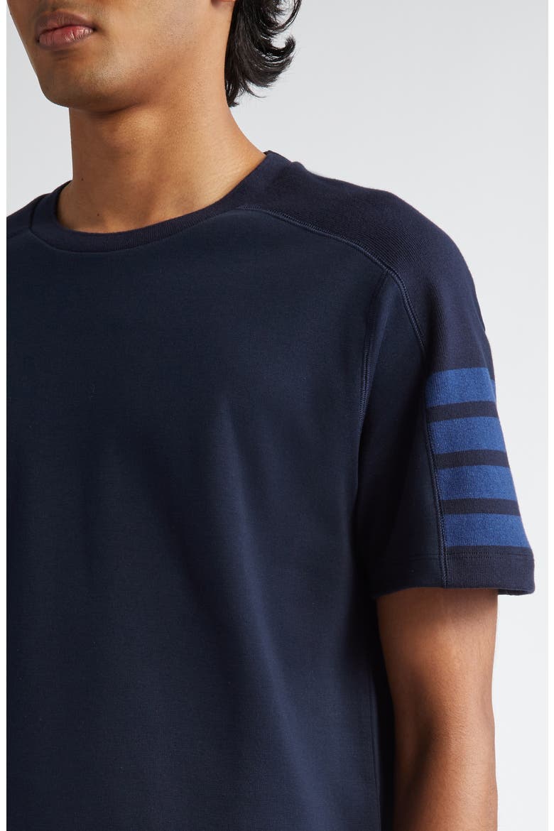 Milano 4-Bar Cotton T-Shirt, Alternate, color, NAVY