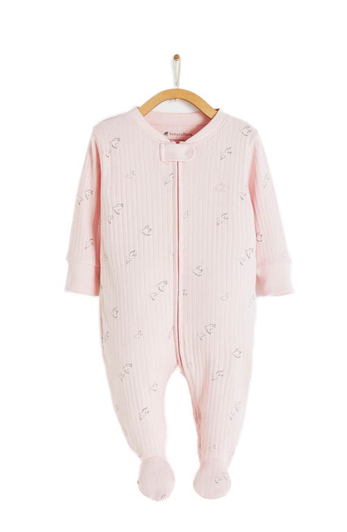 Shop Babycottons Goose Zip Footed Pajama In Pink
