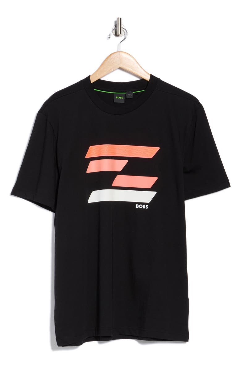 BOSS Logo Cotton Graphic T-Shirt, Alternate, color, Black