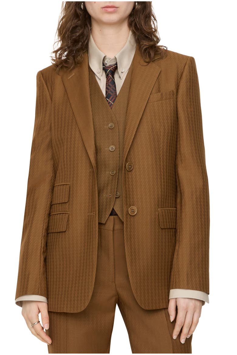 Wool Mohair Tailored Jacket, Main, color, Hazelnut brown