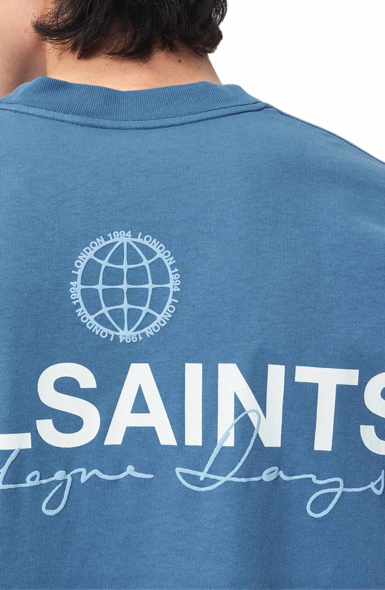 AllSaints Emblem Cotton Graphic T-Shirt, Alternate, color, Bay Blue