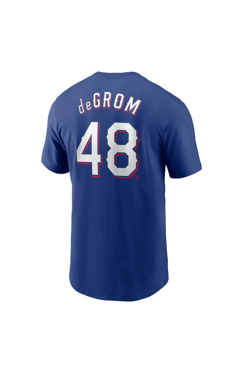 Nike Men's Nike Jacob deGrom Royal Texas Rangers Fuse Name & Number T-Shirt, Alternate, color, Royal