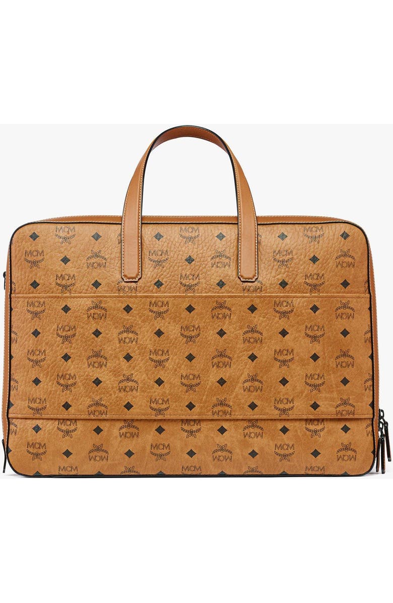 MCM Ottomar Garment Bag in Visetos, Alternate, color, Cognac