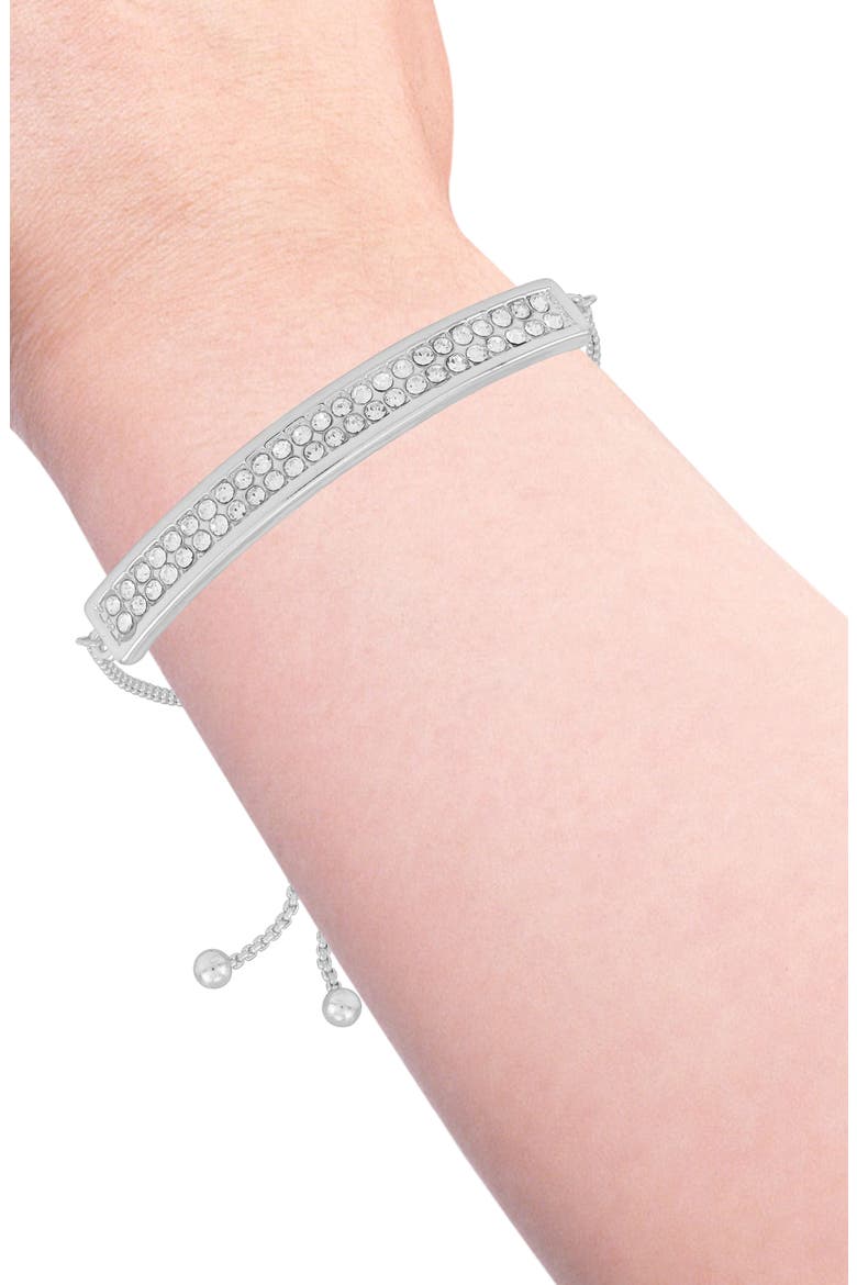 Pavé Crystal Bar Slider Bracelet, Alternate, color, SILVERTONE