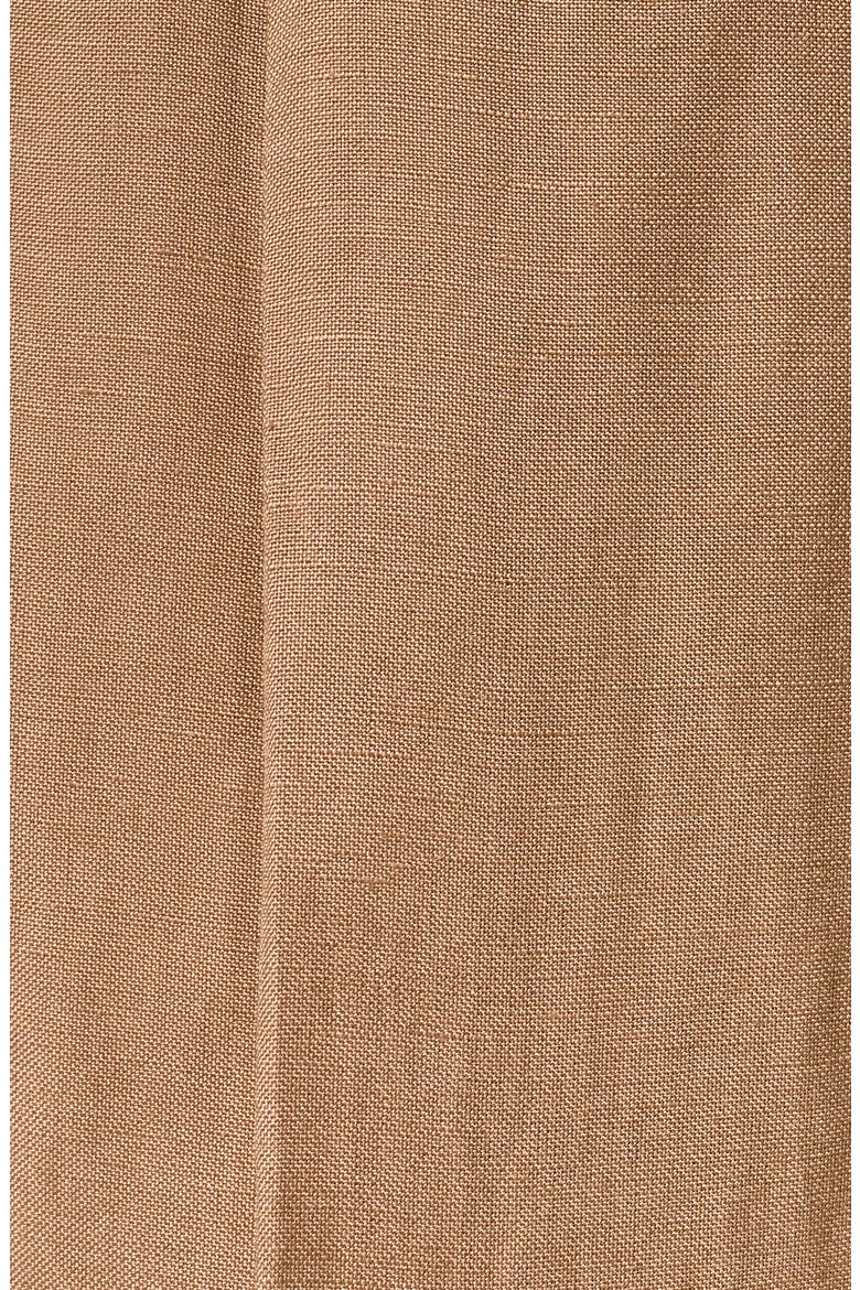 Pleated Crop Linen Blend Pants, Alternate, color, FAWN