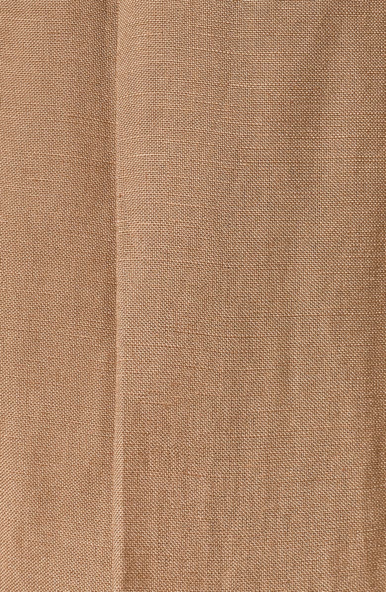 Donna Karan New York Pleated Crop Linen Blend Pants, Alternate, color, Fawn