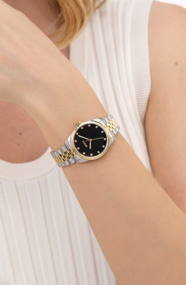 BOSS Graceful Precious Bracelet Watch, 32mm, Alternate, color, Black