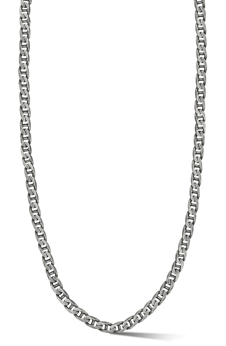 Yield of Men Men's Oxidized Mariner Chain Necklace, Main, color, Silver